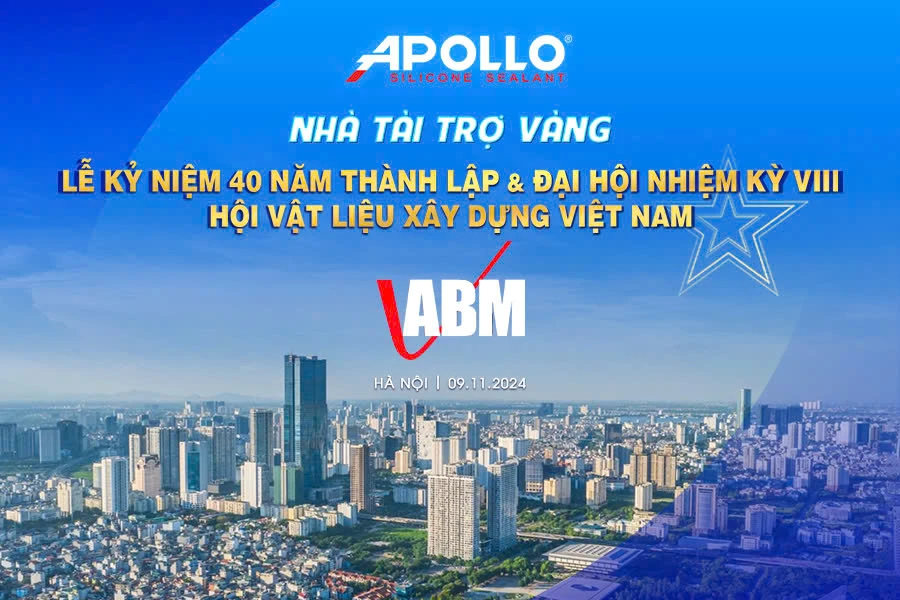 Apollo Silicone hân hạnh là nhà tài trợ vàng cho lễ kỷ niệm 40 năm thành lập Hội Vật liệu xây dựng Việt Nam